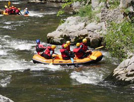 rafting sur l'Aude pour les scolaires, entre carcassonne et perpignan
